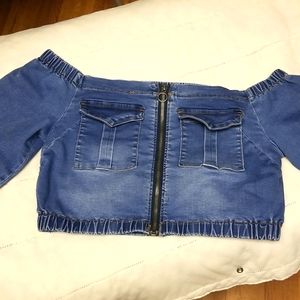 Women's/Juniors jean crop top L